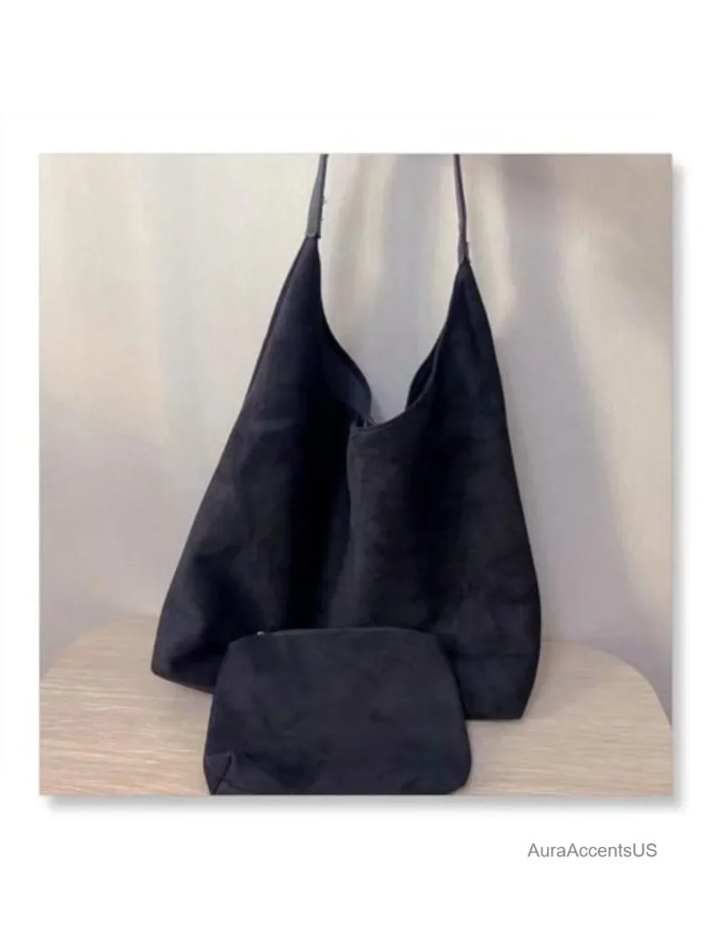 Suede Slouchy Hobo Shoulder Bag Single Strap Minimalist